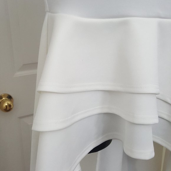 Women's Annystore High Low Tops for Women - Ruffle Bodycon Peplum Asymmetrical T - Picture 6 of 15